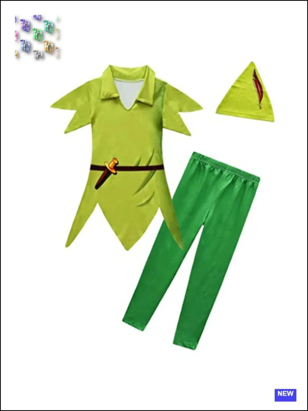 Boys Storybook Costume Set Tunic Pants Hat Halloween (Set: Tshirt+Pants+Hat)